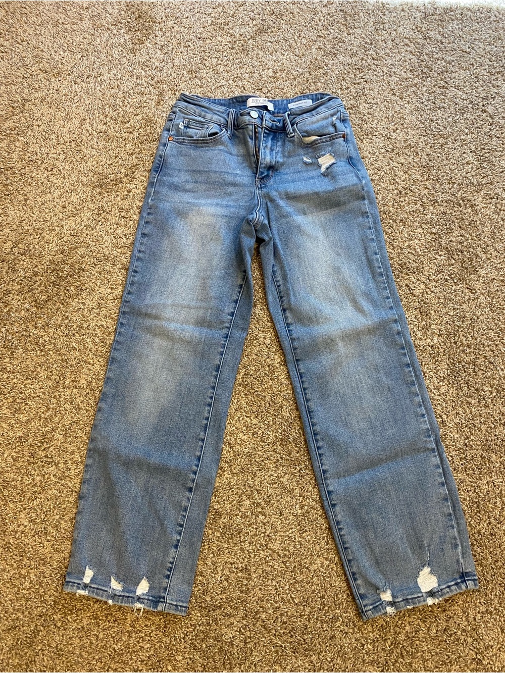 Judy Blue Women's Straight Leg Stretch Denim Jeans Medium Wash, 5 / 27
